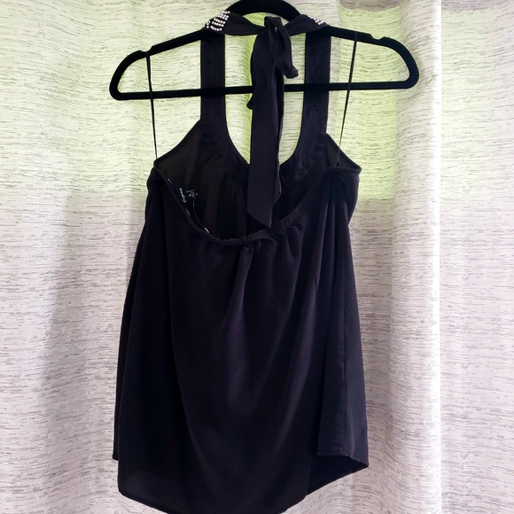 {Express} Black Silk Halter//Sz S//NWOT - Picture 2 of 4